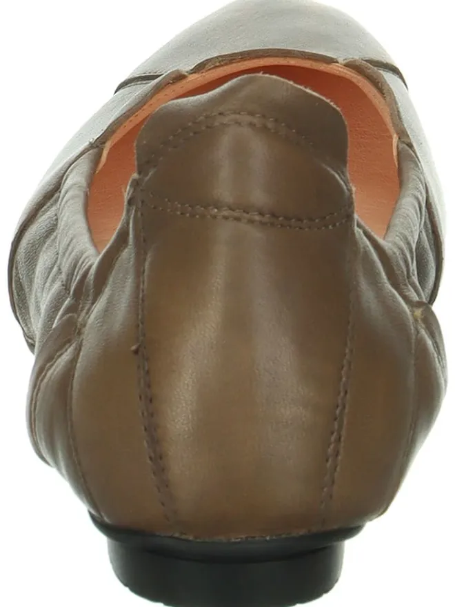 Leder-Ballerinas "Balla" in Khaki>Think! Best