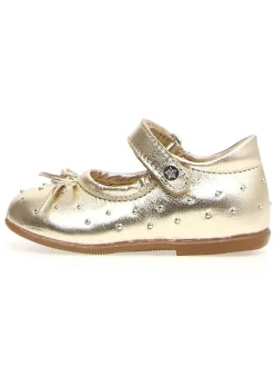 Leder-Ballerinas "Bunnyhops" in Gold>Naturino Clearance