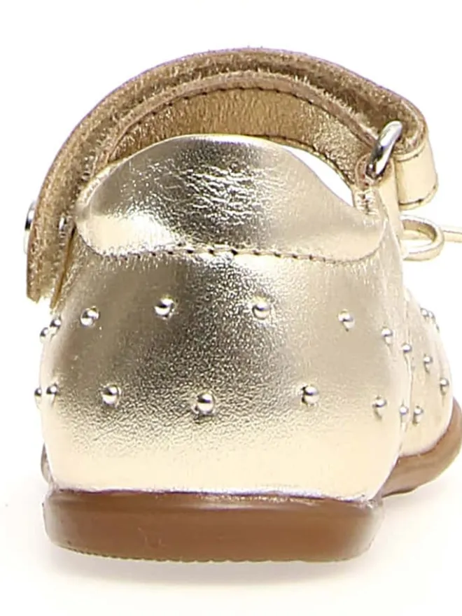 Leder-Ballerinas "Bunnyhops" in Gold>Naturino Clearance