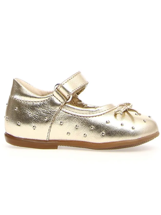 Leder-Ballerinas "Bunnyhops" in Gold>Naturino Clearance