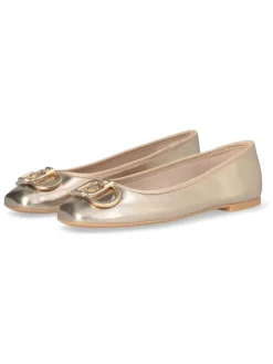 Leder-Ballerinas "Dafne" in Gold>Liu Jo Outlet