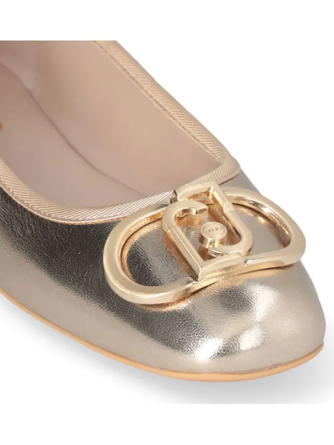 Leder-Ballerinas "Dafne" in Gold>Liu Jo Outlet