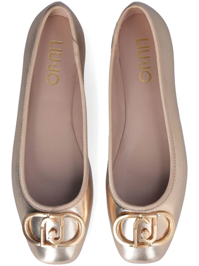 Leder-Ballerinas "Dafne" in Gold>Liu Jo Outlet