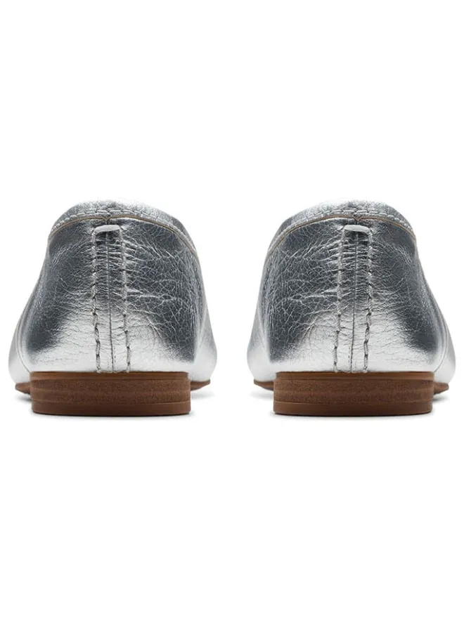 Leder-Ballerinas "Fawna" in Silber>Clarks Outlet
