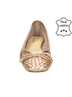Leder-Ballerinas in Beige><noscript><img width=