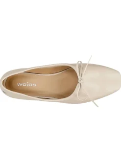 Leder-Ballerinas in Beige><noscript><img width=