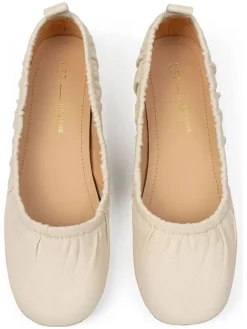 Leder-Ballerinas in Beige><noscript><img width=