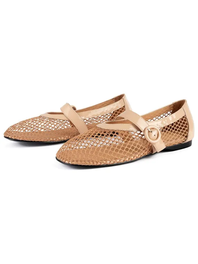 loft37 Ballerinas^Leder-Ballerinas in Beige