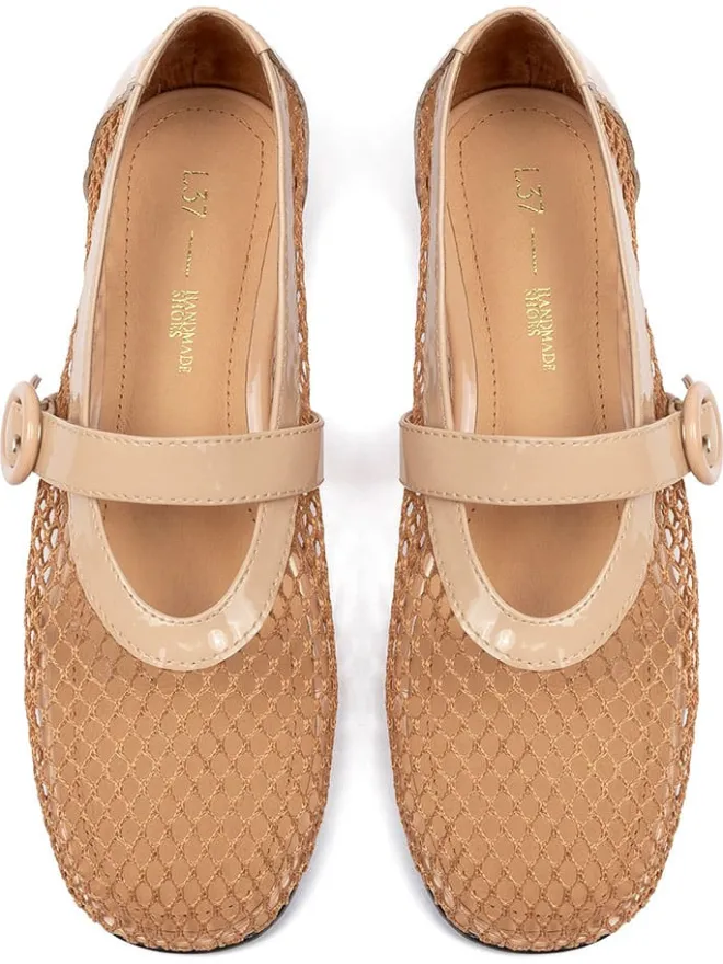 loft37 Ballerinas^Leder-Ballerinas in Beige