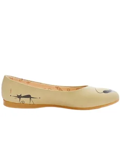 Leder-Ballerinas in Beige><noscript><img width=