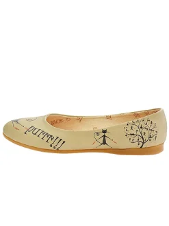 Leder-Ballerinas in Beige><noscript><img width=