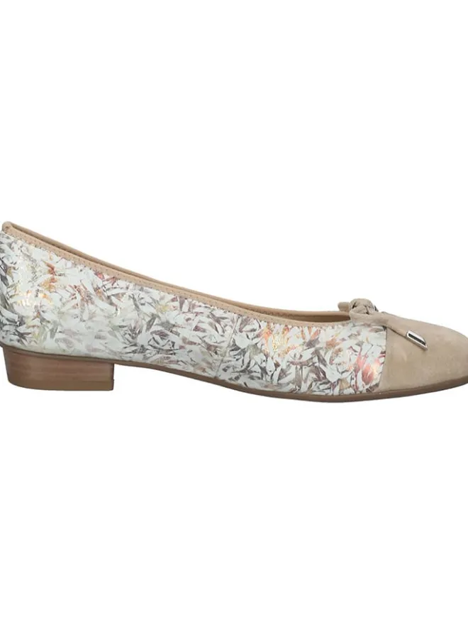 Leder-Ballerinas in Beige>Ara Shoes