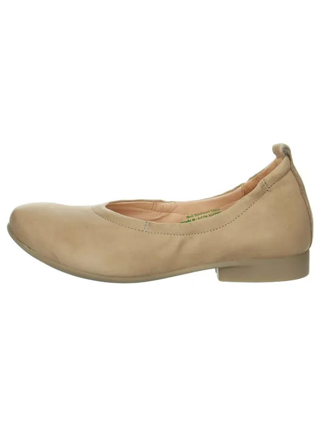 Leder-Ballerinas in Beige>Think! Hot
