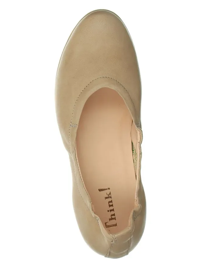Leder-Ballerinas in Beige>Think! Hot