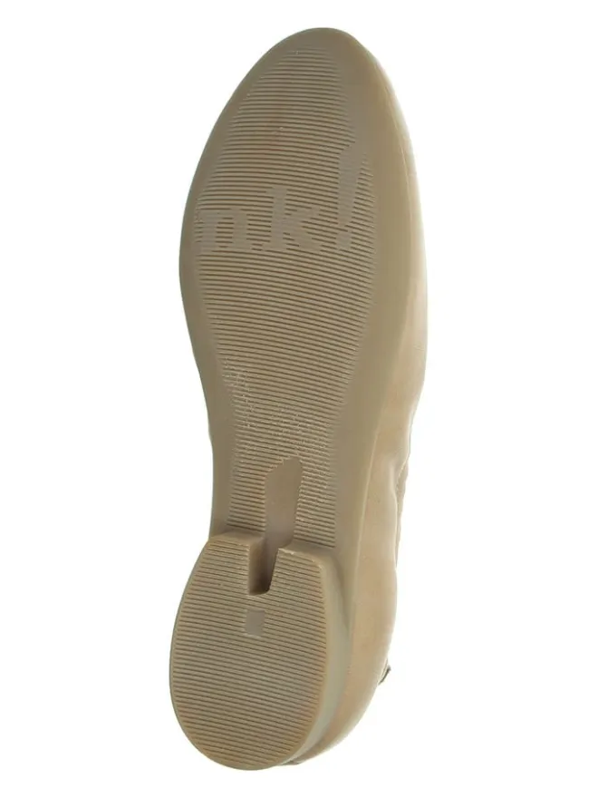 Leder-Ballerinas in Beige>Think! Hot