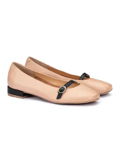 LLOYD Halbschuhe^Leder-Ballerinas in Beige