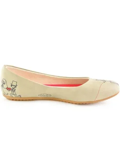 Leder-Ballerinas in Beige><noscript><img width=