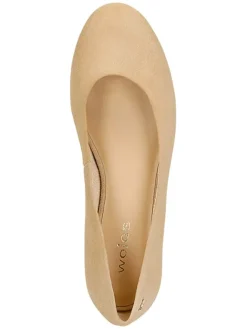 Leder-Ballerinas in Beige><noscript><img width=