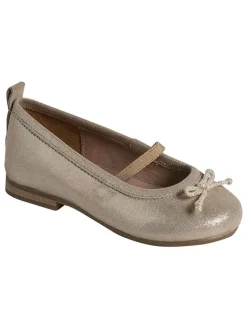 Leder-Ballerinas in Beige/ Gold>vertbaudet Clearance