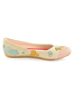 Leder-Ballerinas in Beige/ Bunt><noscript><img width=