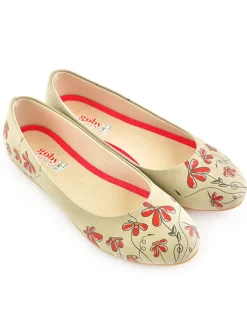 Goby Ballerinas^Leder-Ballerinas in Beige/ Rot