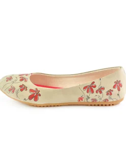 Goby Ballerinas^Leder-Ballerinas in Beige/ Rot