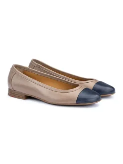 Leder-Ballerinas in Beige/ Dunkelblau>LLOYD Clearance