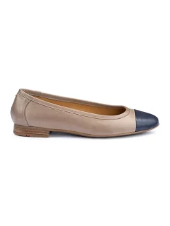 Leder-Ballerinas in Beige/ Dunkelblau>LLOYD Clearance