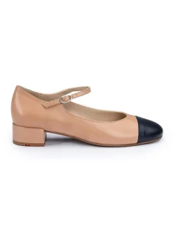 LLOYD Halbschuhe^Leder-Ballerinas in Beige/ Dunkelblau