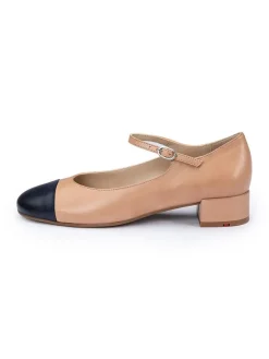 LLOYD Halbschuhe^Leder-Ballerinas in Beige/ Dunkelblau