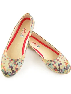 Leder-Ballerinas in Beige/ Bunt><noscript><img width=