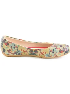 Leder-Ballerinas in Beige/ Bunt><noscript><img width=
