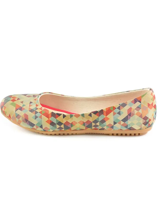 Leder-Ballerinas in Beige/ Bunt>Goby Online