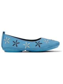 Leder-Ballerinas in Blau><noscript><img width=