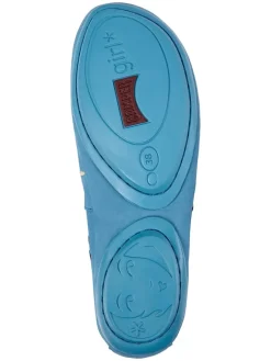 Leder-Ballerinas in Blau><noscript><img width=