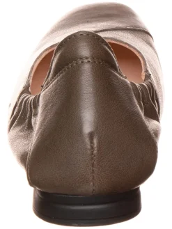 Leder-Ballerinas in Braun><noscript><img width=