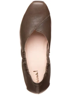 Leder-Ballerinas in Braun><noscript><img width=