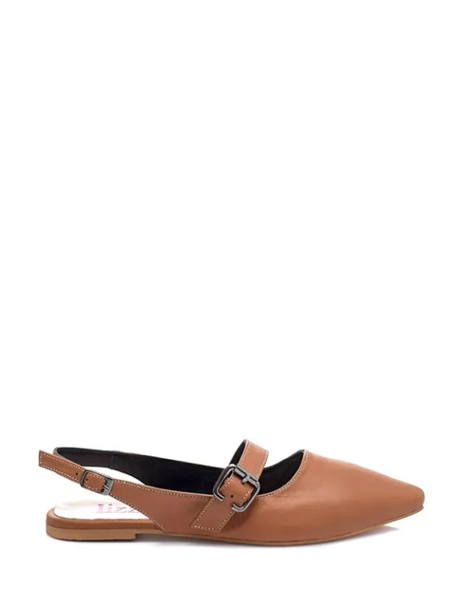 Leder-Ballerinas in Braun>Lizza Shoes Outlet