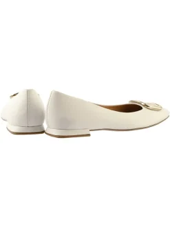 Leder-Ballerinas in Creme><noscript><img width=