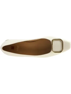 Leder-Ballerinas in Creme><noscript><img width=