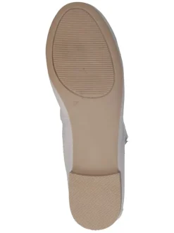 Leder-Ballerinas in Creme><noscript><img width=