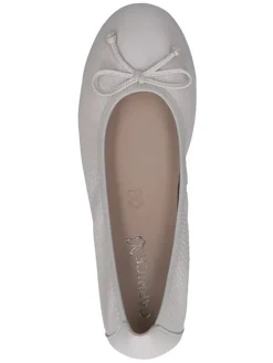 Leder-Ballerinas in Creme><noscript><img width=