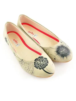 Leder-Ballerinas in Creme/ Schwarz>Goby Sale