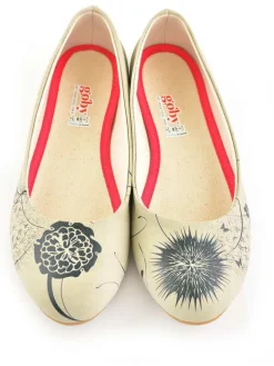 Leder-Ballerinas in Creme/ Schwarz>Goby Sale