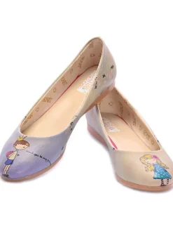 Leder-Ballerinas in Creme/ Lila>Goby Best