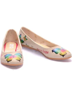 Goby Ballerinas^Leder-Ballerinas in Creme/ Bunt