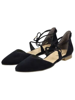Leder-Ballerinas in Dunkelblau><noscript><img width=