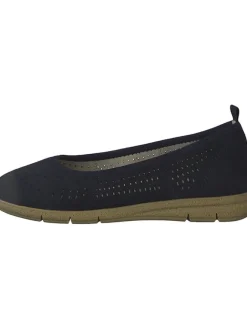 Leder-Ballerinas in Dunkelblau>Tamaris