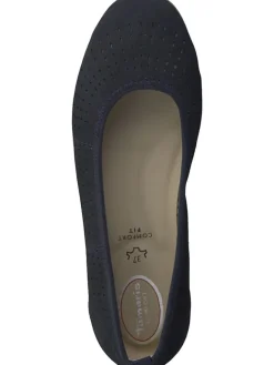 Leder-Ballerinas in Dunkelblau><noscript><img width=