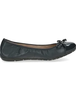 Leder-Ballerinas in Dunkelblau><noscript><img width=